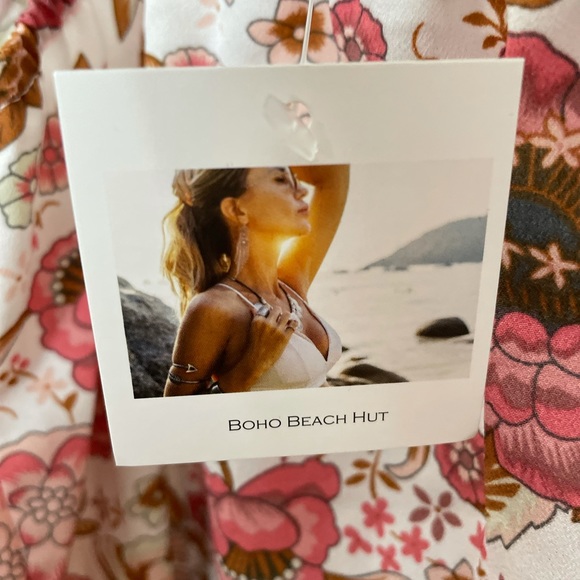 Boho Beach Hut Floral Printed Sun Dress Sz S NWT - Picture 6 of 6